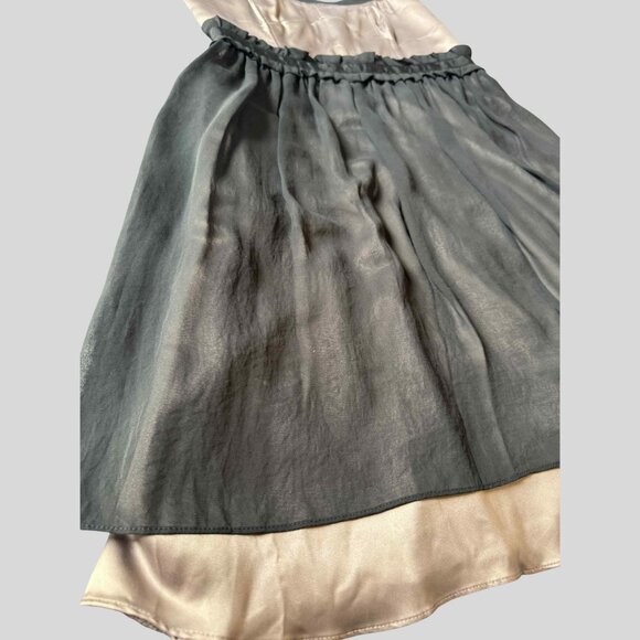 BCBG Max Azria Black & Blush Satin Chiffon Cocktail Dress Sz 8 | Y2K grunge - Picture 4 of 10